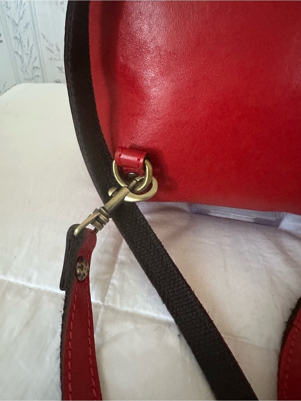 Patricia Nash Red Leather Backpack - Picture 4 of 14